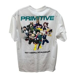 Primitive My Hero Academia Mens‎ Size L White Japanese Anime Tee T-Shirt NEW